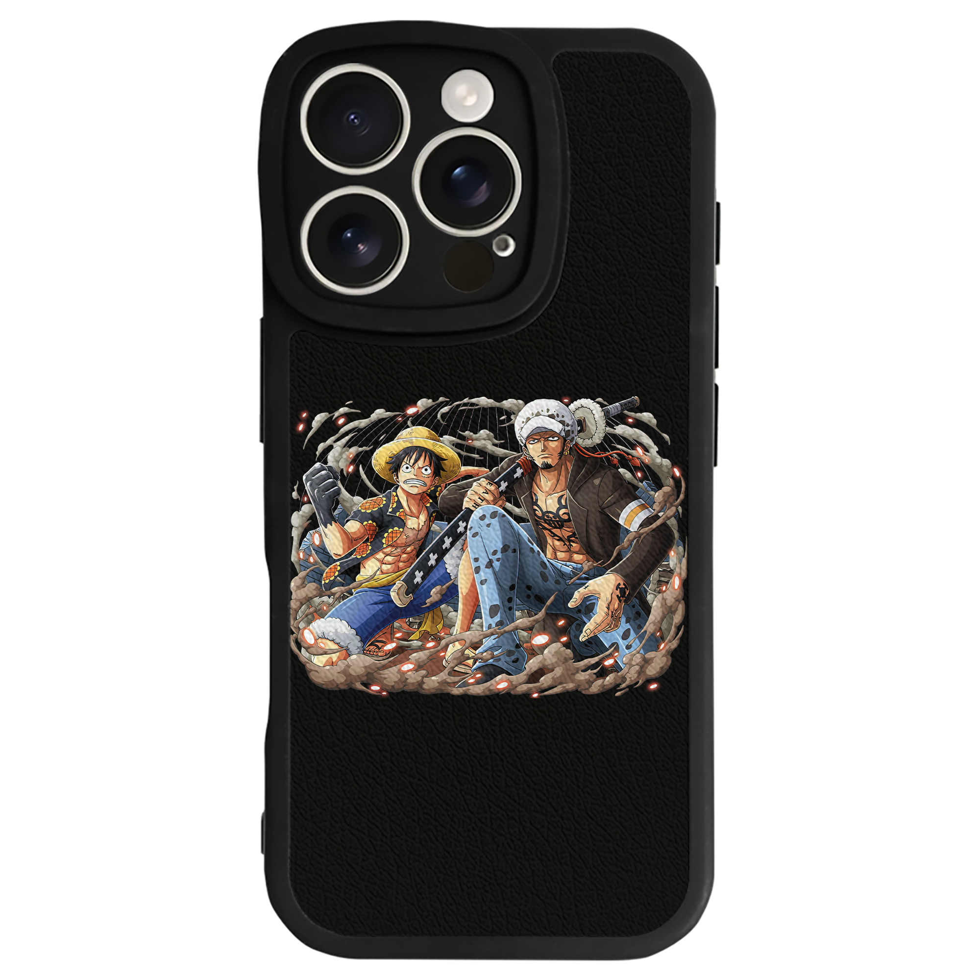 （画像用） ワンピース モンキー・D・ルフィ ONE PIECE Monkey D. Luffy 【iPhone 16シリーズ対応】シリコンスマホケース（レザー調） 材質：シリコン